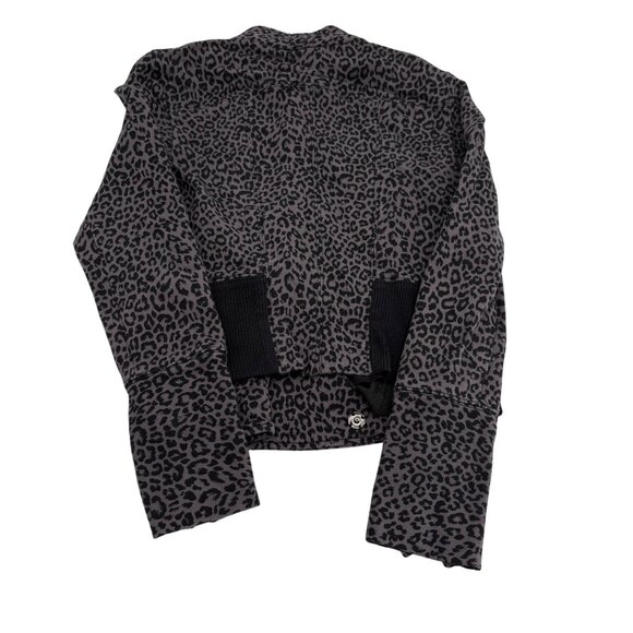 Express Women's Leopard Print Jacket Size Small Knit gray black - Picture 5 of 6